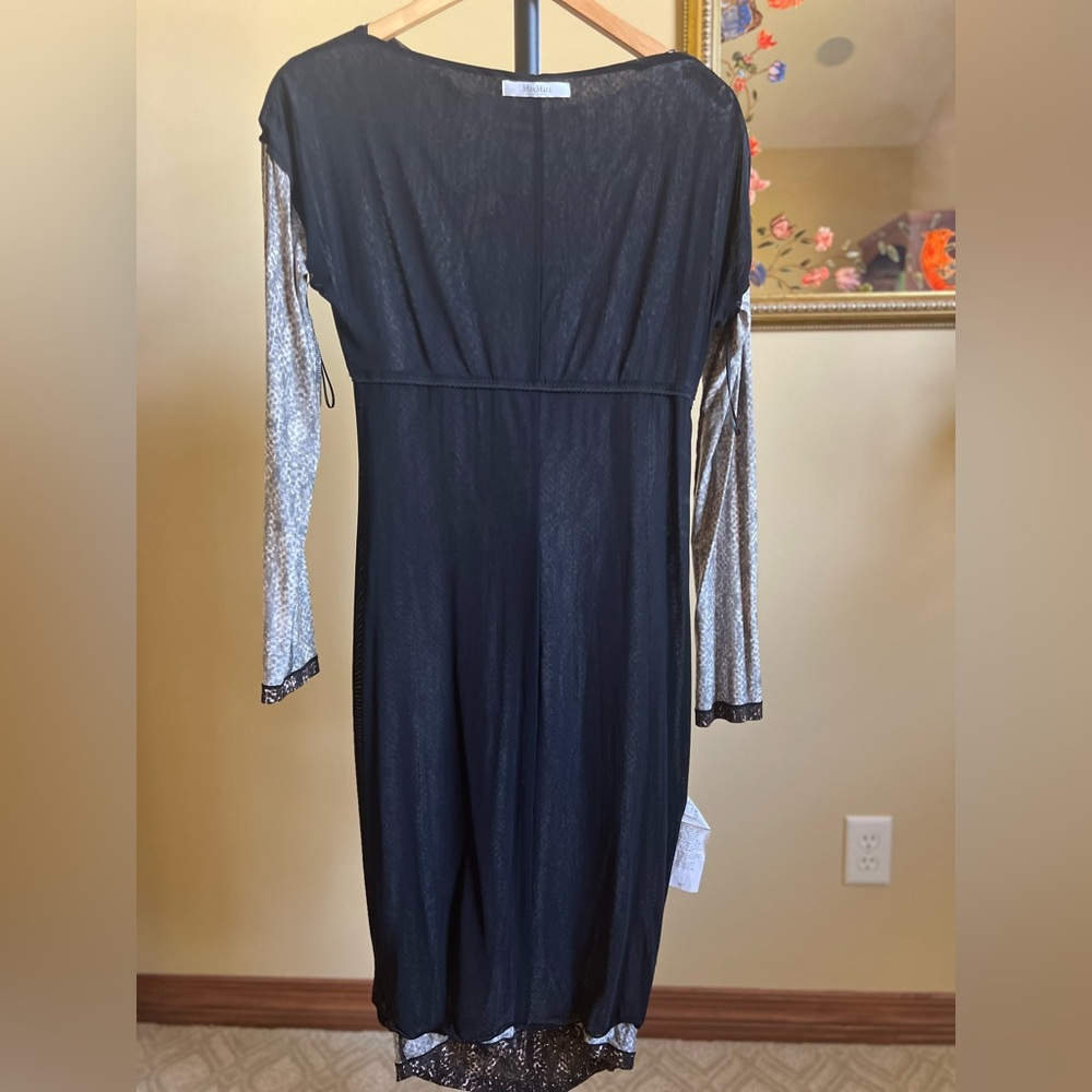MaxMara Dress Snakeskin Tessuto Italian Jersey Brown Tan Size 14 (44) - Picture 12 of 17